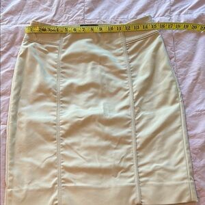 White House Black Market Cream Pencil Skirt Knee-length Ruched Casual